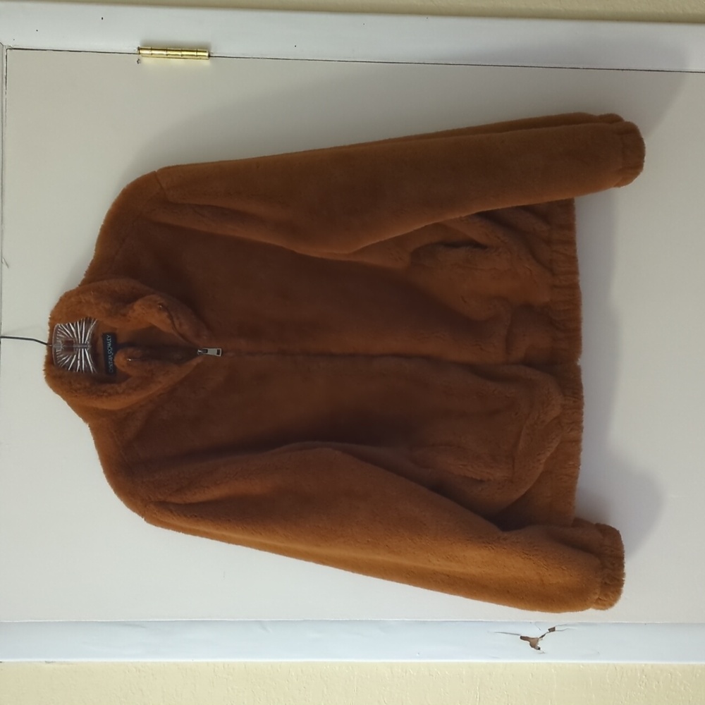 Chocolate brown teddy bear Cynthia Rowley jacket